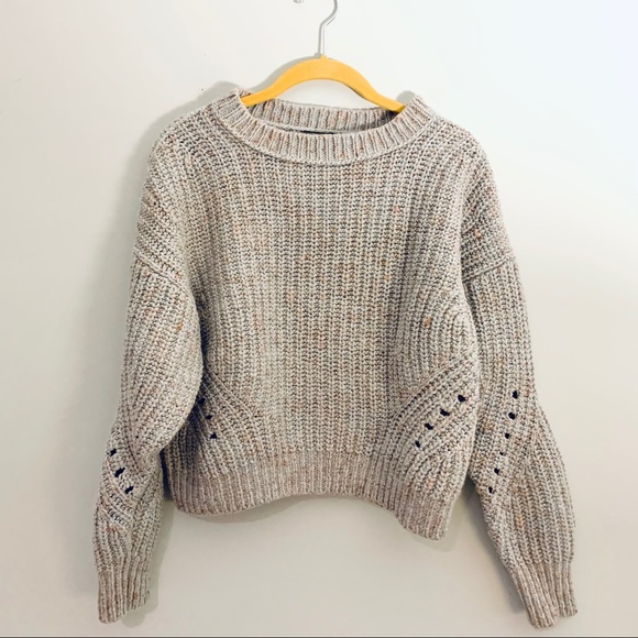 Point Sur Light Blue Chunky Cropped Sweater Sz S - Picture 4 of 12